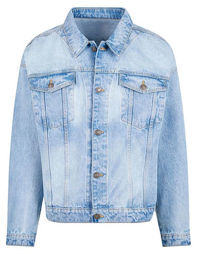 Jeansowa kurtka boxy BY312 - New Light Blue Washed