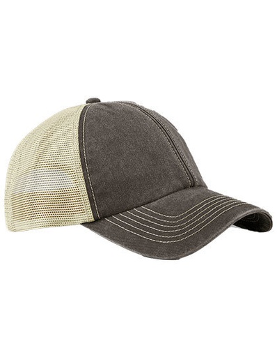Czapka Trucker Bawełniana z Siatka CB672 - Vintage Brown & Stone