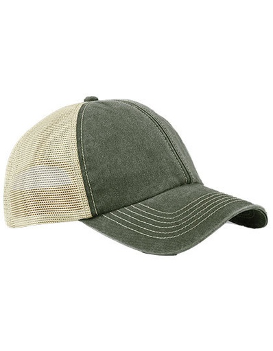 Czapka Trucker Bawełniana z Siatka CB672 - Vintage Olive & Stone