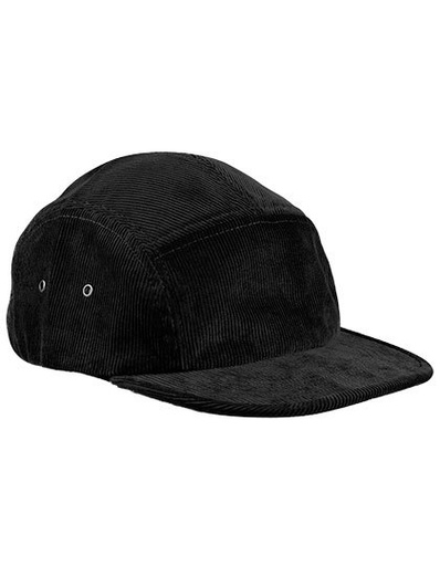 Czapka 5-panelowa Bawełna Organiczna Sztruks CB679 - Black