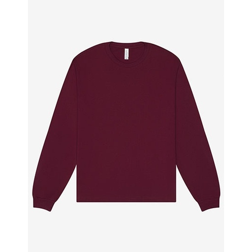 T-shirt Gruby Długi Rękaw Bawełna Czesana CV3511 - Maroon