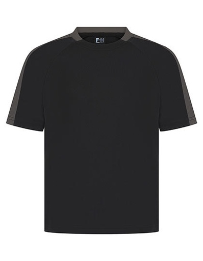 Koszulka Dziecieca Sportowa Odprowadzajaca Wilgoc FH292 - Black & Gunmetal Grey