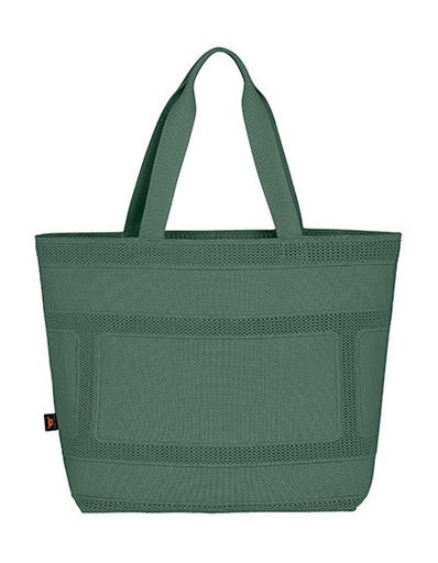 [HF18055-1000400675] Dzianinowa torba shopper z organizerem HF18055 - Green-Gray