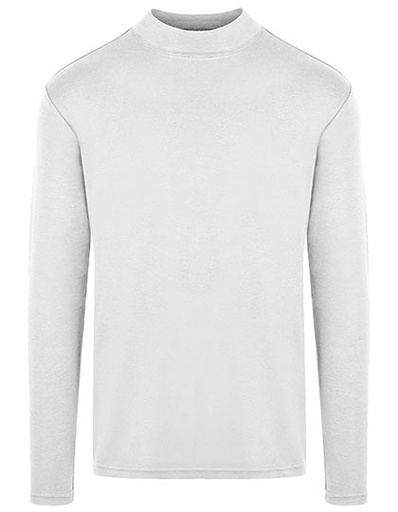 Koszulka Męska Z Długim Rękawem Wysoki Dekolt Bawełna HRM106 - White