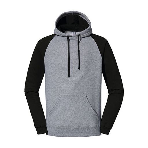 Bluza z kapturem raglanowa JZ96CR - Oxford Grey & Black