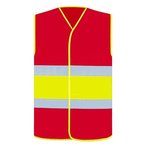 Kamizelka Odblaskowa Poliester KX144 - Red & Yellow & Red