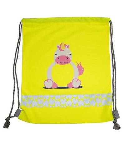 Worek Gimnastyczny Dzieciecy Poliester z Nadrukiem Odblaskowy KX175 - Unicorn Yellow