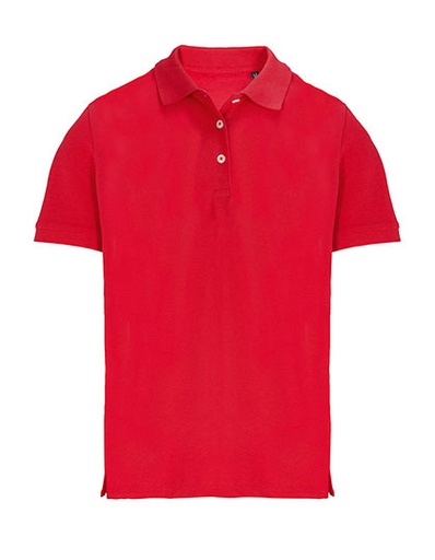 Koszulka Polo Damska Dopasowana Pika Bawelniana L04440 - Red