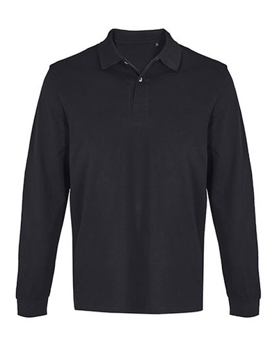 Koszulka polo unisex z długim rękawem L04441 - Black