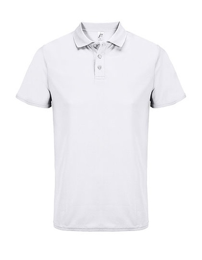 Koszulka Polo Slim Poliester z Recyklingu L04442 - White