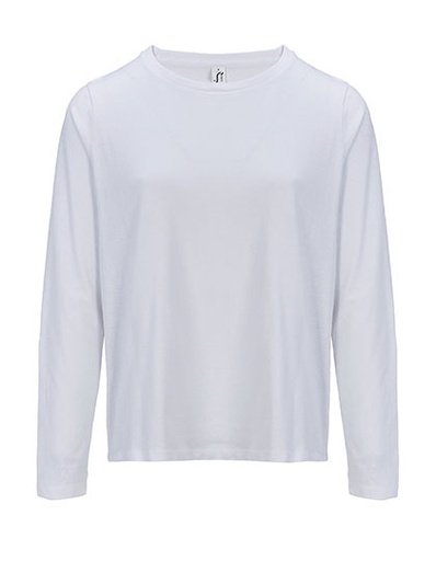 Koszulka Damska z Długim Rękawem Bawełniana L04443 - White