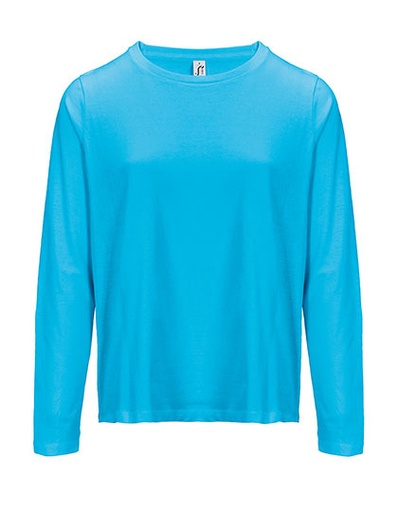 Damska koszulka z długim rękawem L04443 - Aqua