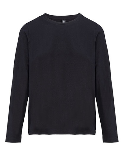 Koszulka Damska z Długim Rękawem Bawełniana L04443 - Deep Black