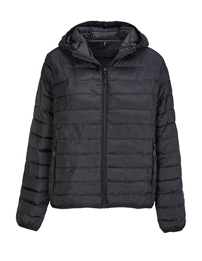 Damska lekka pikowana kurtka z kapturem L04445 - Black