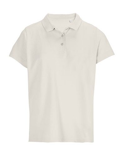 Damska koszulka polo z krótkim rękawem L04501 - Off White