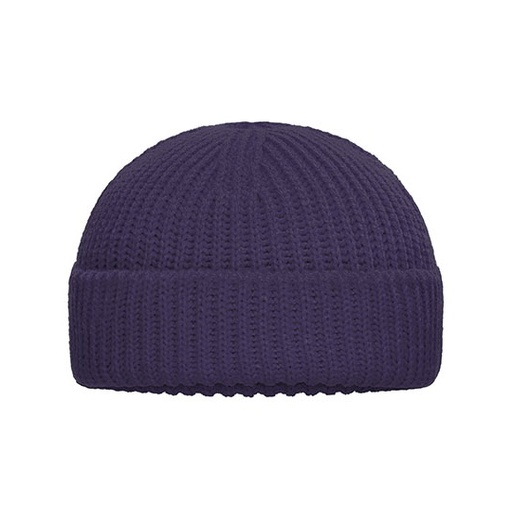 Prążkowana czapka beanie MB7408 - Deep Purple
