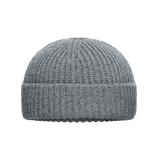 Prążkowana czapka beanie MB7408 - Grey Melange