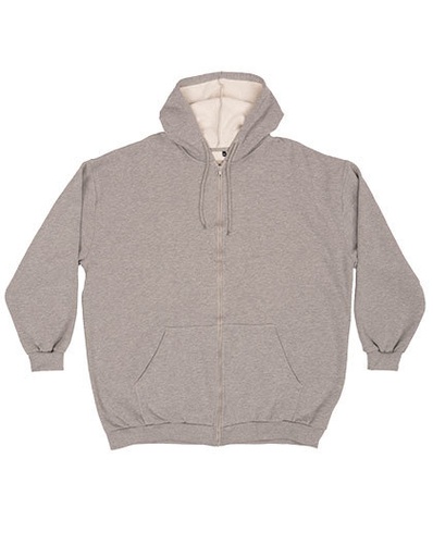 Bluza unisex z kapturem na zamek MYS710 - Heather Grey