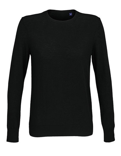 Sweter Damski Slim z Okrągłym Dekoltem NB3985 - Deep Black