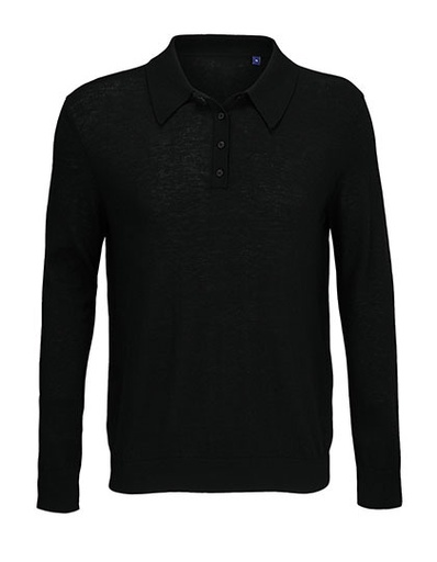 Męski sweter polo NB3986 - Deep Black