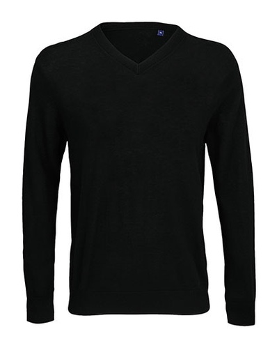 Sweter Męski Slim V-neck NB3987 - Deep Black