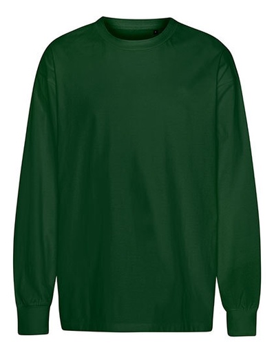 T-Shirt Oversize z Dlugim Rekawem NET60050 - Bottle Green