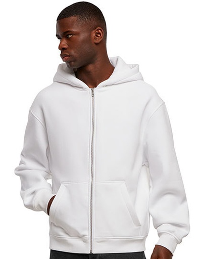 Bluza Rozpinana z Kapturem Oversize Bawełna Poliester NM013 - White
