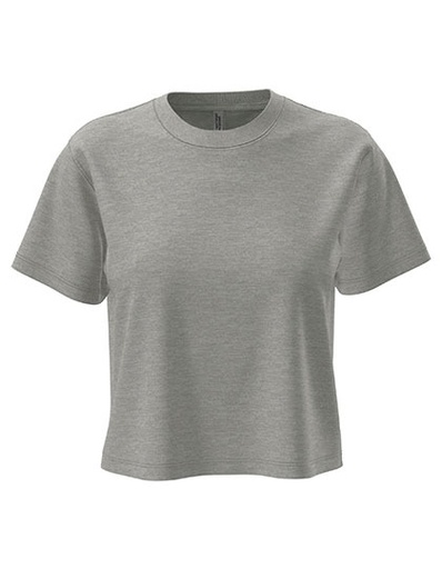 Damski krótki T-shirt oversize NX7610 - Heather Grey