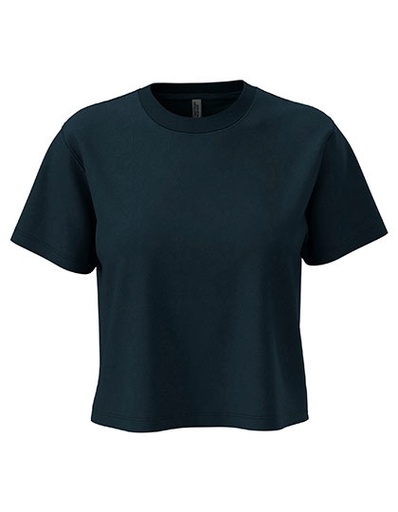 Damski krotki T-shirt oversize NX7610 - Midnight Navy