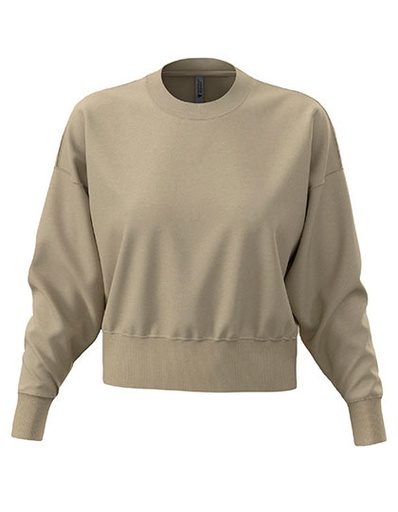 Bluza Damska Oversize Bawełniano Poliestrowa NX9087 - Tan