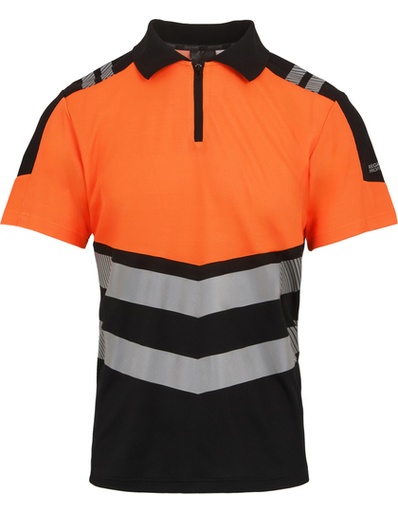 Koszulka Polo Meska Hi-Vis RG281 - Black & Orange