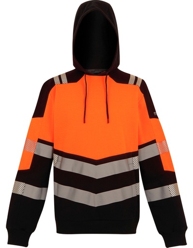 Bluza Męska Z Kapturem Hi-Vis Odblaskowa RG780 - Black & Orange
