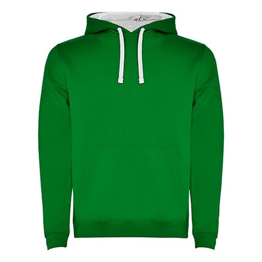 Bluza dziecięca z kapturem i kieszenią kangurka RY1067K - Kelly Green 20 & White 01