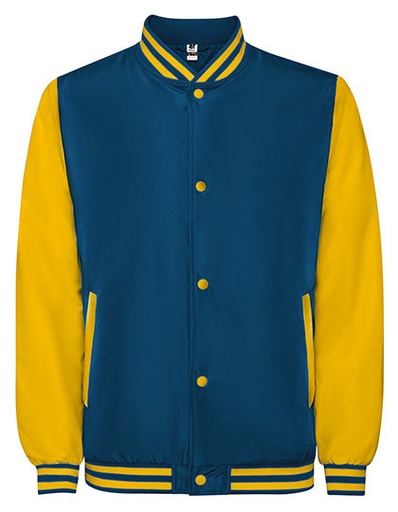 Kurtka bejsbolowa unisex RY6440 - Cobalt Blue 201 & Golden Yellow 96