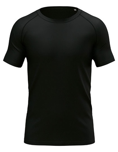 Bezszwowa koszulka sportowa z raglanowym rękawem S8860 - Black Opal