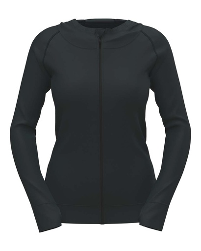 Bezszwowa kurtka sportowa damska z kapturem S8970 - Blue Midnight