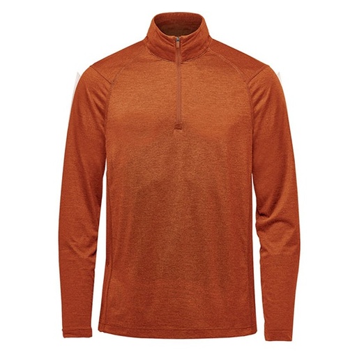Męska bluza slim z zamkiem 1/4 ST135 - Rust Heather