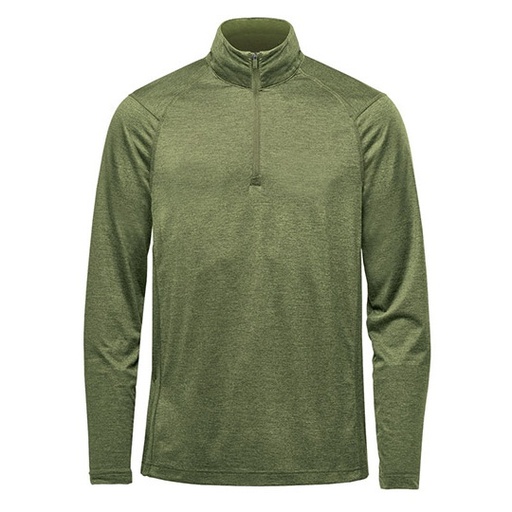 Męska bluza slim z zamkiem 1/4 ST135 - Sage Green Heather