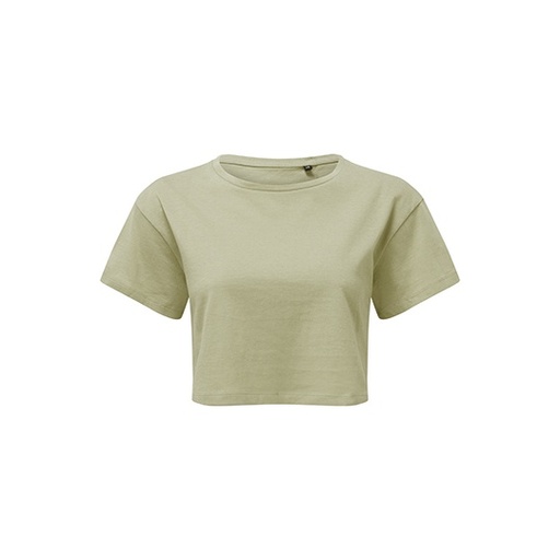 Top Damski Krotki Bawelniany TR019 - Sage Green