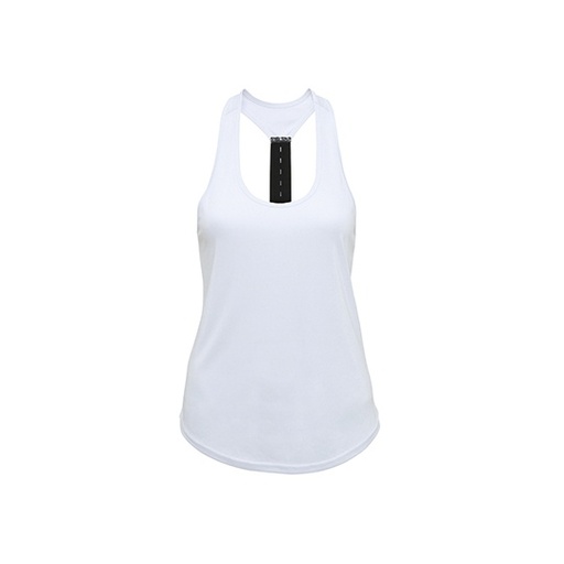 Damska slim fit koszulka sportowa bez rękawów TR027 - White