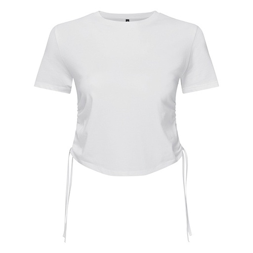 Marszczony krótki top damski TR069 - White