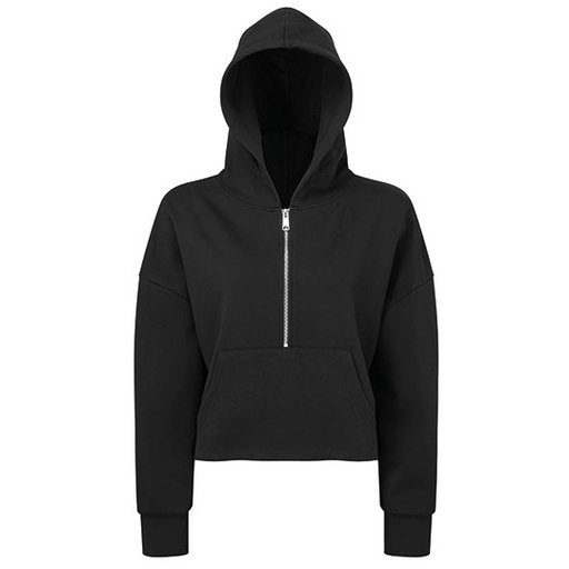 Damska bluza polarowa oversize z półzamkiem TR077 - Black