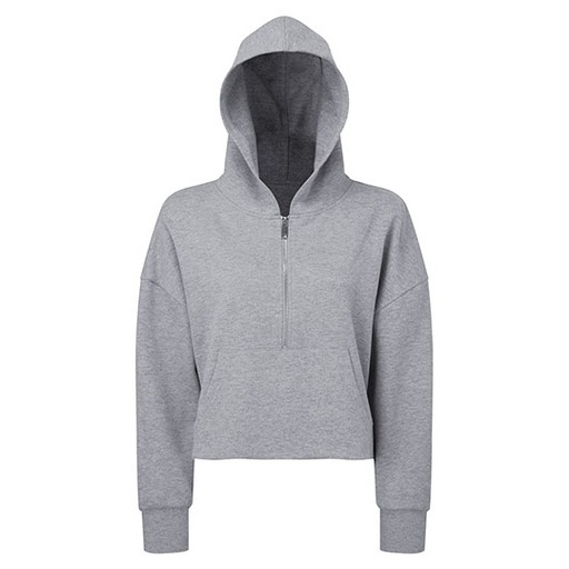 Damska bluza polarowa oversize z półzamkiem TR077 - Heather Grey