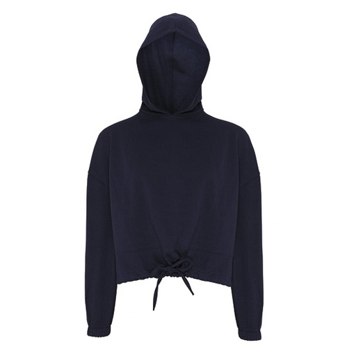 Damska krótka bluza oversize z kapturem TR085 - Navy