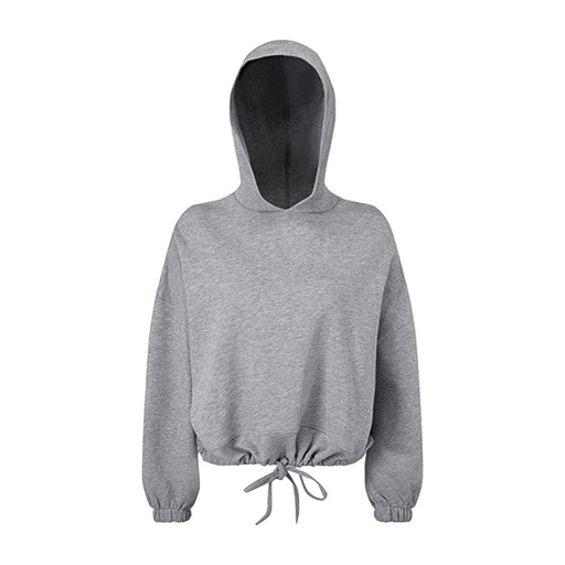 Damska krótka bluza oversize z kapturem TR085 - Heather Grey