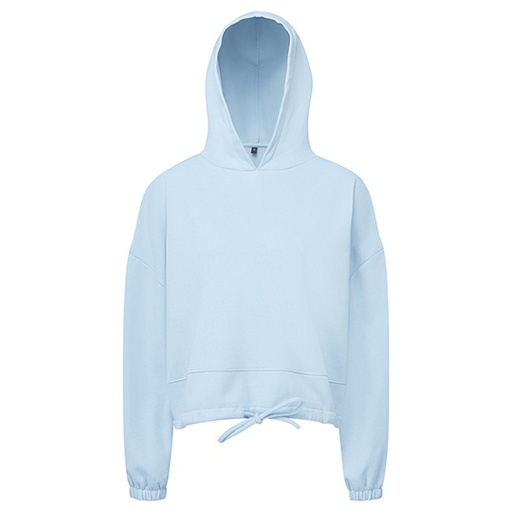 Damska krótka bluza oversize z kapturem TR085 - Sky Blue