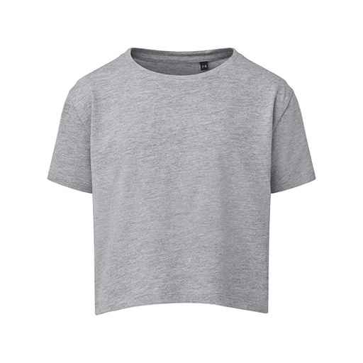 T-shirt dziecięcy oversize crop TR19B - Heather Grey