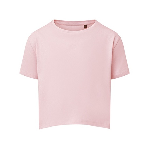 T-shirt dziecięcy oversize crop TR19B - Light Pink