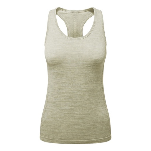 Damska bezszwowa kamizelka sportowa slim TR509 - Sage Green Melange