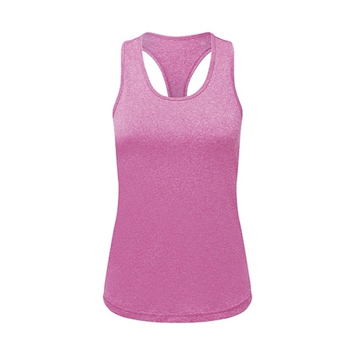 Damska dopasowana koszulka sportowa bez rękawów TR527 - Pink Melange